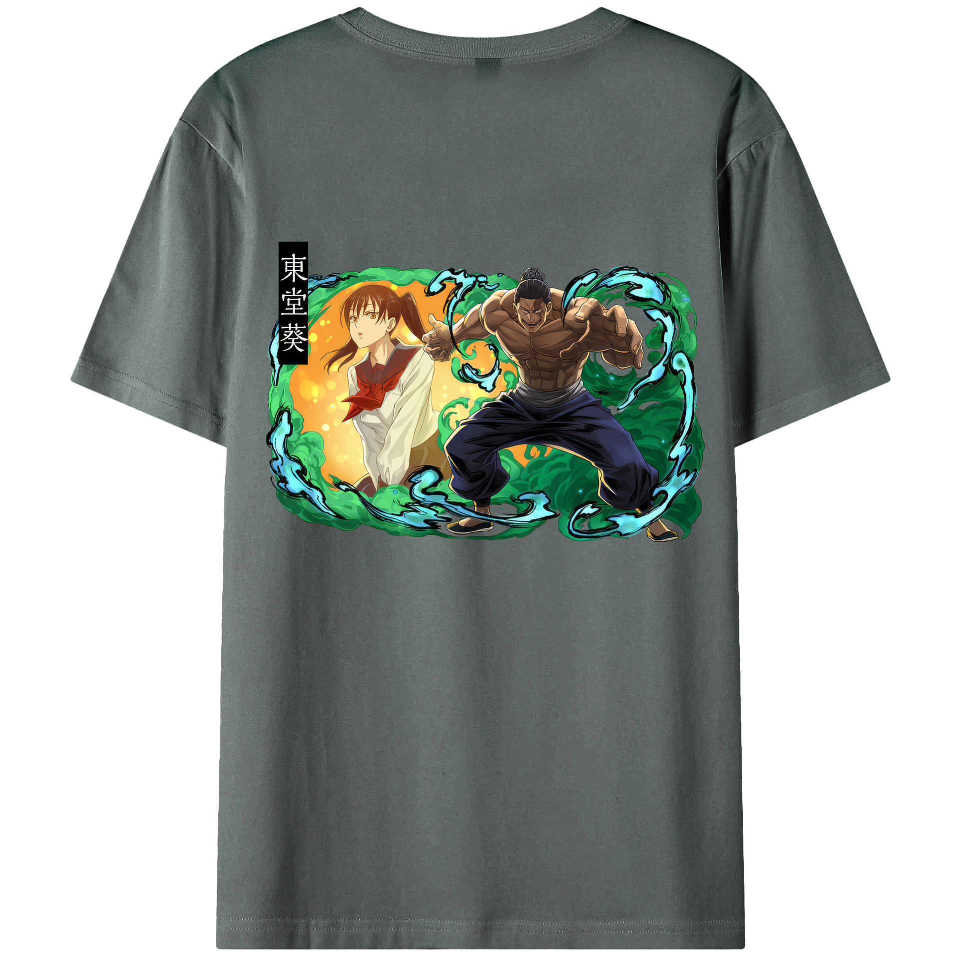 （画像用） 呪術廻戦 Jujutsu Kaisen 綿100％ メンズ半袖Tシャツ（バックプリント） 通気性